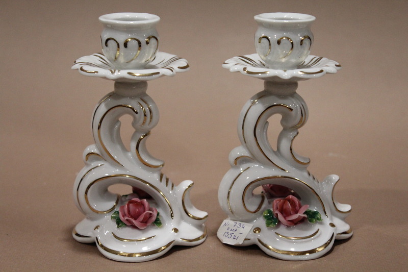 Para porcelanowych świeczników Tettau Bavaria