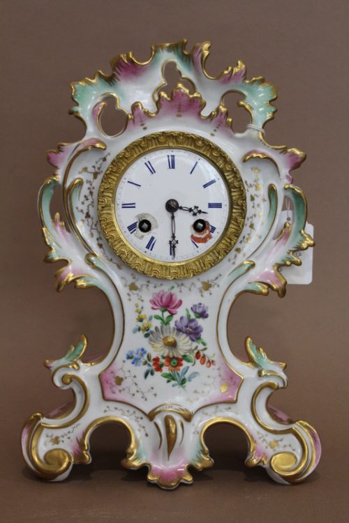 Porcelanowy zegar Francuski XIXw.