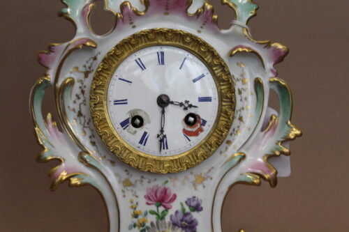 Porcelanowy zegar Francuski XIXw.