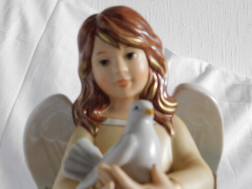 Niespotykana figurka anioł z gołębiem 35 cm. Goebel