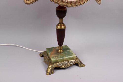 Lampa stołowa wykonana w mosiądzu i marmurze lata 20e